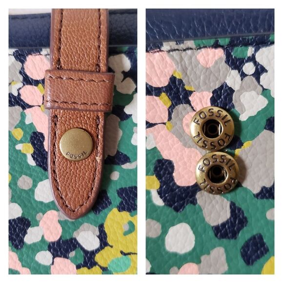 Fossil Fiona Speckle Floral Multifunction Leather Wallet Women's Unisex - Picture 12 of 16